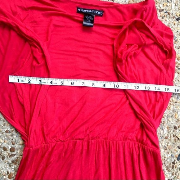 No Strings Attached Red Rayon Blend Dress M - Picture 3 of 7